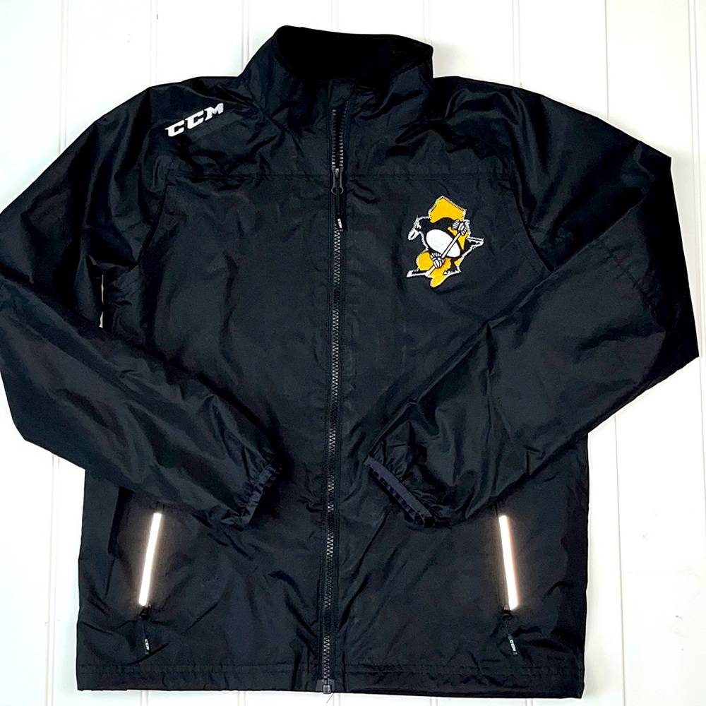 CCM NHL Pittsburgh Penguins Tactical Windbreaker Jacket Size Large